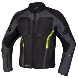 KURTKA TEKSTYLNA REBELHORN BORG BLACK/DARK GREY/FLO YELLOW