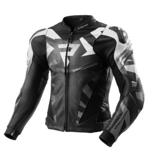 KURTKA SKÓRZANA REBELHORN INFERNO BLACK/WHITE 25ST