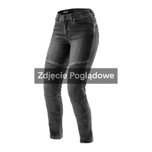 JEANSY MOTOCYKLOWE DAMSKIE REBELHORN AGNESS 2 WASHED BLACK MONOLAYER 26ST