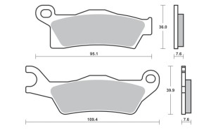 SBS KLOCKI HAMULCOWE KH617 OFF-ROAD RACING SINTER KOLOR ZŁOTY CAN-AM OUTLANDER 800 / 1000 12-, RENEGADE 1000 12-, PRAWY PRZÓD / TYŁ