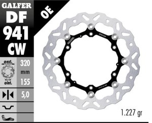 GALFER TARCZA HAMULCOWA PRZÓD KTM 390 ADVENTURE '23-'25; HUSQVARNA 401 SVARTPILEN '24-'25 (WAVE FLOATING) (320X155X5MM)