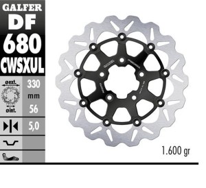 GALFER TARCZA HAMULCOWA PRZÓD HARLEY-DAVIDSON (330X56X5) (WAVE) (OVERSIZE) PŁYWAJĄCA (PATRZ OPIS)
