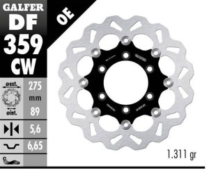 GALFER TARCZA HAMULCOWA TYŁ SUZUKI VZR 1800 INTRUDER '06-; M 109R BOULEVARD '06- (WAVE FLOATING) (275X89X5MM)