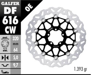 GALFER TARCZA HAMULCOWA PRZÓD KTM 890SMT '23-'25 (WAVE FLOATING) (320X64X5MM)