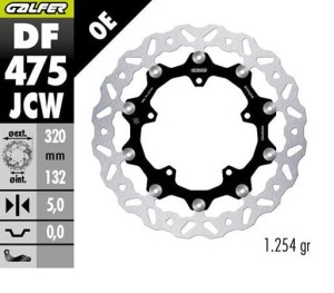 GALFER TARCZA HAMULCOWA PRZÓD YAMAHA MT-10 '17-; YZF -R6 '17-'23; YZF-R9 '25; FZ 1 '06'; YZF-R1 '04-'23; V MAX 1700 '09- (WAVE FLOATING) (320X132X5MM)