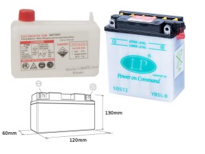 LANDPORT AKUMULATOR YB5L-B (MD LB5L-B) 12V 5AH 121X61X131 (12N5-3B) OBSŁUGOWY - ELEKTROLIT OSOBNO (6) UE2019/1148