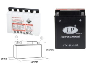 LANDPORT AKUMULATOR YTX14AHL-BS (MA LTX14AHL-BS) 12V 12AH 134X89X166 (ARCTIC CAT, MOTO GUZZI) BEZOBSŁUGOWY - ELEKTROLIT OSOBNO (3) UE2019/1148