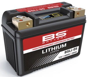 BS AKUMULATOR LITOWO-JONOWY ZE WSKAŹNIKIEM NAŁADOWANIA LIFEPO4 BSLI-05 (134X65X92) (280A,48WH,4AH) (YTZ10S,YT12B-4,YT14B-4,YT12B-BS,YTX14AH-BS,YT14B-BS) (12)