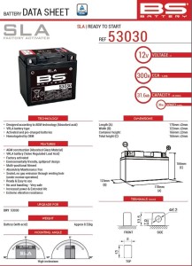 BS AKUMULATOR 53030 (52515) (FA) 12V 31,6AH 178X123X166 BEZOBSŁUGOWY - ZALANY (300A) BMW R60/6/7 69-84, R65 84-95, R75/6/7 69-84, R80/7/RT 84-95, R90/6/S 69-84, R100/7/CS/RS/RT/S/T 76-84, R100GS/R/RS/RT 87-95, K75RT 85-95, K1 89-92, K100 83-93 (4)