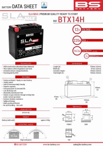 BS AKUMULATOR BTX14H MAX (FA) (YTX14-BS) 12V 14AH 150X87X145 BEZOBSŁUGOWY - ZALANY (ZWIĘKSZONY PRĄD ROZRUCHOWY) (220A) - ZASTĘPUJE 300855 (BMW) (4)