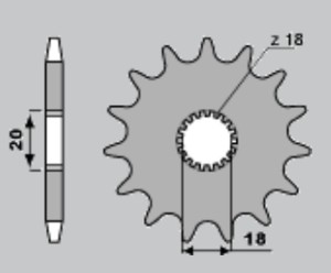 PBR WYPRZEDAZ ZĘBATKA PRZEDNIA 393 15 18NC (ŁAŃC. 520) (MADE IN ITALY)