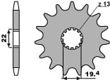 PBR WYPRZEDAZ ZĘBATKA PRZEDNIA 4103 13 18NC SUZUKI LT 160 '89-'01, LT 230 '86-'93 (JTF1439.13) (ŁAŃC. 520) (MADE IN ITALY)