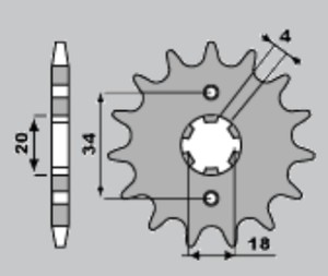 PBR ZĘBATKA PRZEDNIA 273 13 18NC HONDA XL 200R 81-83, XR 200R (ŁAŃC. 520) (MADE IN ITALY)