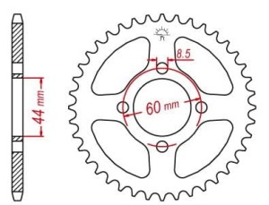JT ZĘBATKA TYLNA 832 52 YAMAHA DT 50R 97-98 (83252JT) (ŁAŃC. 420) - MOŻE BYĆ ZASTĄPIONA PRZEZ 4461 52 (JTR1832.52)