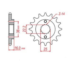 MTX PARTS ZĘBATKA PRZEDNIA 490 15 DUCATI MONSTER 600/750/900 (JTF736.15) (ŁAŃC. 520)