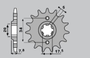 PBR ZĘBATKA PRZEDNIA 279 14 18NC NSR 125/ VT 125 (JTF327.14) (ŁAŃC. 520) (MADE IN ITALY)