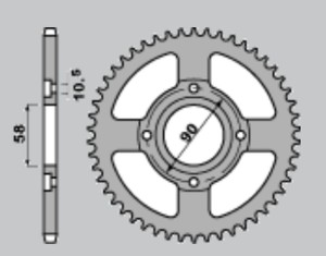PBR ZĘBATKA TYLNA 279 45 C45 KTM 125 DUKE 11-13 (JTR273.45) (ZAMIENNA Z 4668 45) (ŁAŃC. 520) (OTWÓR 8,5MM) (MADE IN ITALY)