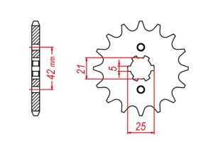 MTX PARTS ZĘBATKA PRZEDNIA 569 13 KAWASAKI KX 250 '87-'98, YAMAHA YZ 250 '77-'98 (JTF569.13) (ŁAŃC. 520)