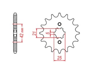 MTX PARTS ZĘBATKA PRZEDNIA 350 14 HONDA XR 600R '91-'00, TRX 400EX /X '05-'14 (JTF1309.14) (ŁAŃC. 520)