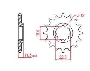 MTX PARTS ZĘBATKA PRZEDNIA 4101 14 SUZUKI DRZ 125 '03-'13 (JTF409.14) (ŁAŃC. 428)