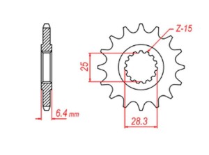 MTX PARTS ZĘBATKA PRZEDNIA 2168 14 YAMAHA YFZ 450/YFM 700 RAPTOR '06-'19 (JTF1592.14) (ŁAŃC. 520)