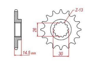 MTX PARTS ZĘBATKA PRZEDNIA 340 13 HONDA CR 125 '87-'03 (JTF326.13) (ŁAŃC. 520)