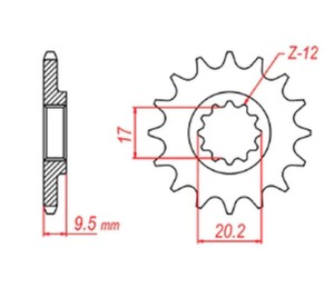 MTX PARTS ZĘBATKA PRZEDNIA 7005 13 KTM SX 65 '98-'18 (JTF1906.13) (ŁAŃC. 420)