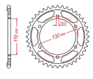 MTX PARTS ZĘBATKA TYLNA 241 47 YAMAHA R1 '09-'14, FZ6 '04-'09, R6 '03-'10 (+1) (JTR479.47) (ŁAŃC. 530)