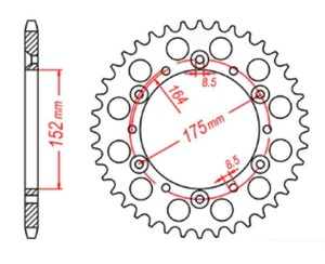 MTX PARTS ZĘBATKA TYLNA 856 42 YAMAHA TT600R '98-'03, TT600S '93-'95, YFZ 350 BANSHEE`89-06 (JTR853.42) (ŁAŃC. 520)
