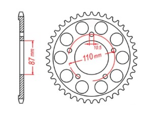 MTX PARTS ZĘBATKA TYLNA 828 48 SUZUKI GSF 650 BANDIT 07-15, GSX 650 F 08-15 (JTR807.48) (ŁAŃC. 525)