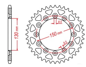 MTX PARTS ZĘBATKA TYLNA 245 41 HONDA XL 600 LM '85-'88 (JTR245/2.41) (ŁAŃC. 520)