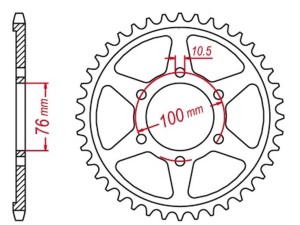 MTX PARTS ZĘBATKA TYLNA 825 45 SUZUKI GSF 1200 BANDIT '95-'05 (ŁAŃC. 530) - PATRZ 816 45 (JTR816.45)