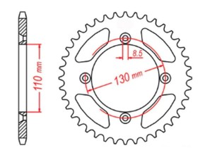 MTX PARTS ZĘBATKA TYLNA 4306 49 HONDA CR 80/85 '85-'07 (JTR215.49) (ŁAŃC. 420)