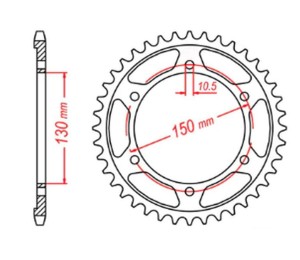 MTX PARTS ZĘBATKA TYLNA 300 46 YAMAHA FZ 8 '10-'15 (JTR300.46) (ŁAŃC. 525) (39P/42P)
