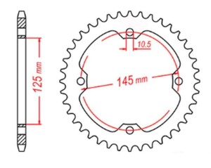 MTX PARTS ZĘBATKA TYLNA 4588 38 YAMAHA YFZ 450R '09-'19, YFM 250/350/450/700 RAPTOR (458838JT) (ŁAŃC. 520) - MOŻE ZASTĄPIĆ JTR857.38 (JTR1857.38)