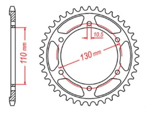 MTX PARTS ZĘBATKA TYLNA 4385 46 YAMAHA R6 '06-'20, MT09 '14-'19, SUZUKI GSXR 750 '11-'19, GSXR 1000 '17-'19, XSR 900 '16-'19 (+1) (JTR1876.46) (ŁAŃC. 525)