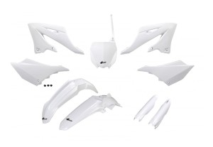 UFO KOMPLET PLASTIKÓW (FULL KIT) Z OSŁONAMI TELESKOPÓW (AMORTYZATORÓW) YAMAHA YZ 125 / 250 '22-'26 KOLOR BIAŁY
