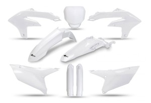 UFO KOMPLET PLASTIKÓW (FULL KIT) Z OSŁONAMI TELESKOPÓW (AMORTYZATORÓW) YAMAHA YZF 250 '24-'26, YZF 450 '23-'25 KOLOR BIAŁY
