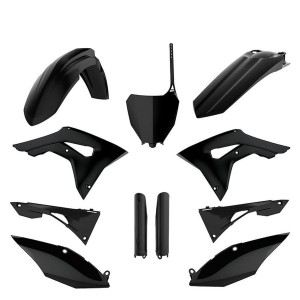 POLISPORT KOMPLET PLASTIKÓW (FULL KIT) HONDA CRF 250R '18-'21; CRF 450R '17-'20 W ZESTAWIE TABLICA PRZEDNIA (8667200003) I OSŁONY AMORTYZARORÓW (8351900002) KOLOR CZARNY