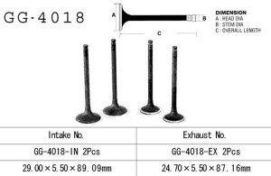 VESRAH ZAWÓR WYDECHOWY KAWASAKI KLR 250 '85-'05, EN 450/500, GPZ 500S, GPZ 900R, ER5 97-03 (OEM: 12005-1052,12005-1065) (1SZT.) (MADE IN JAPAN)