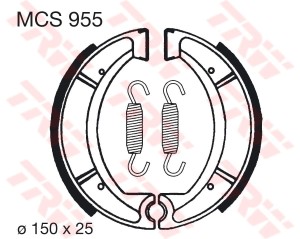 TRW ZF SZCZĘKI HAMULCOWE YAMAHA XT 500 / 550 / 600 / 600 TENERE (150X25MM) (Y510) (PROMOCJA)