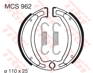 TRW ZF SZCZĘKI HAMULCOWE YAMAHA YFM RAPTOR, YFM GRIZZLY, YFS BLASTER, (110X25MM) (Y503)