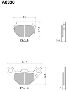 NISSIN KLOCKI HAMULCOWE KH67 PREMIUM SEMI-METALLIC (SPIEK METALICZNY) (ECE R90) (MADE IN JAPAN) (2P-236NS)
