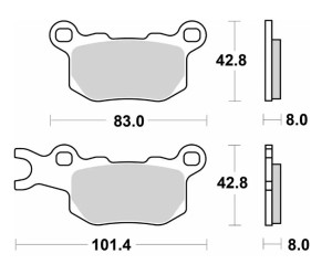 SBS KLOCKI HAMULCOWE KH685 OFF-ROAD SINTER KOLOR ZŁOTY TYŁ PRAWY CAN-AM DEFENDER/TRAXTER 800 '17-'23, CAN-AM DEFENDER/TRAXTER 976 '17-'23
