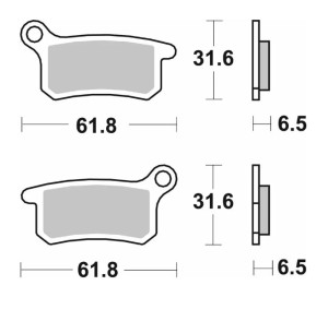 SBS KLOCKI HAMULCOWE NOWOŚĆ KH357 OFF-ROAD SINTER KOLOR ZŁOTY RZÓD/TYŁ KTM SX 65 '09-'22, GASGAS MC 65 '21-, HUSQVARNA TC 65 '17-, SX 85 '04-'11, GASGAS MC 65 21-;