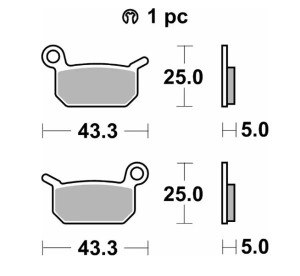 SBS KLOCKI HAMULCOWE NOWOŚĆ KH325 OFF-ROAD SINTER KOLOR ZŁOTY KTM SXE -5 ELECTRIC 19- SX 50 09-, SX 65 04-08, HUSQVARNA EE-5 19-, CR 50 06-, SM 50- 10-, TC 50 17-, PRZÓD/TYŁ