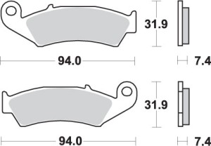 SBS KLOCKI HAMULCOWE KH125 OFF-ROAD SINTER KOLOR ZŁOTY