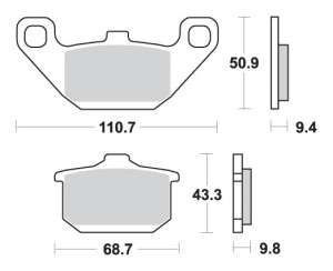 SBS KLOCKI HAMULCOWE KH85 STREET STANDART CERAMIC KOLOR CZARNY