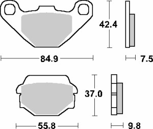 SBS PROMOCJA KLOCKI HAMULCOWE KH67 STREET STANDART CERAMIC KOLOR CZARNY