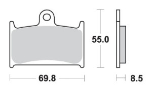 SBS KLOCKI HAMULCOWE KH145 / KH236 STREET PERFORMANCE (EXCEL) SINTER KOLOR ZŁOTY